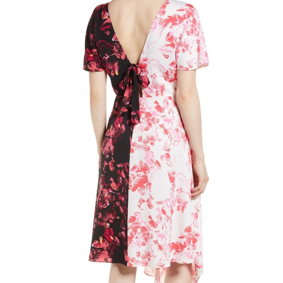 Lewit Floral Double Print Silk Dress - Picture 2 of 6